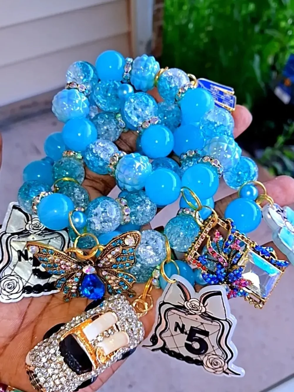 Turquoise Charm Beaded Bracelet - Women Jewelry